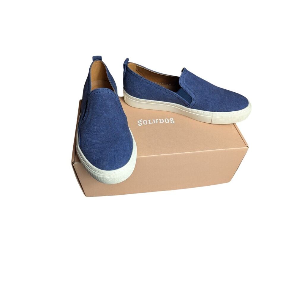 Soludos Mens Size 8 Shoes Algarve Slip On Sneaker Navy 3000125-410 New In Box